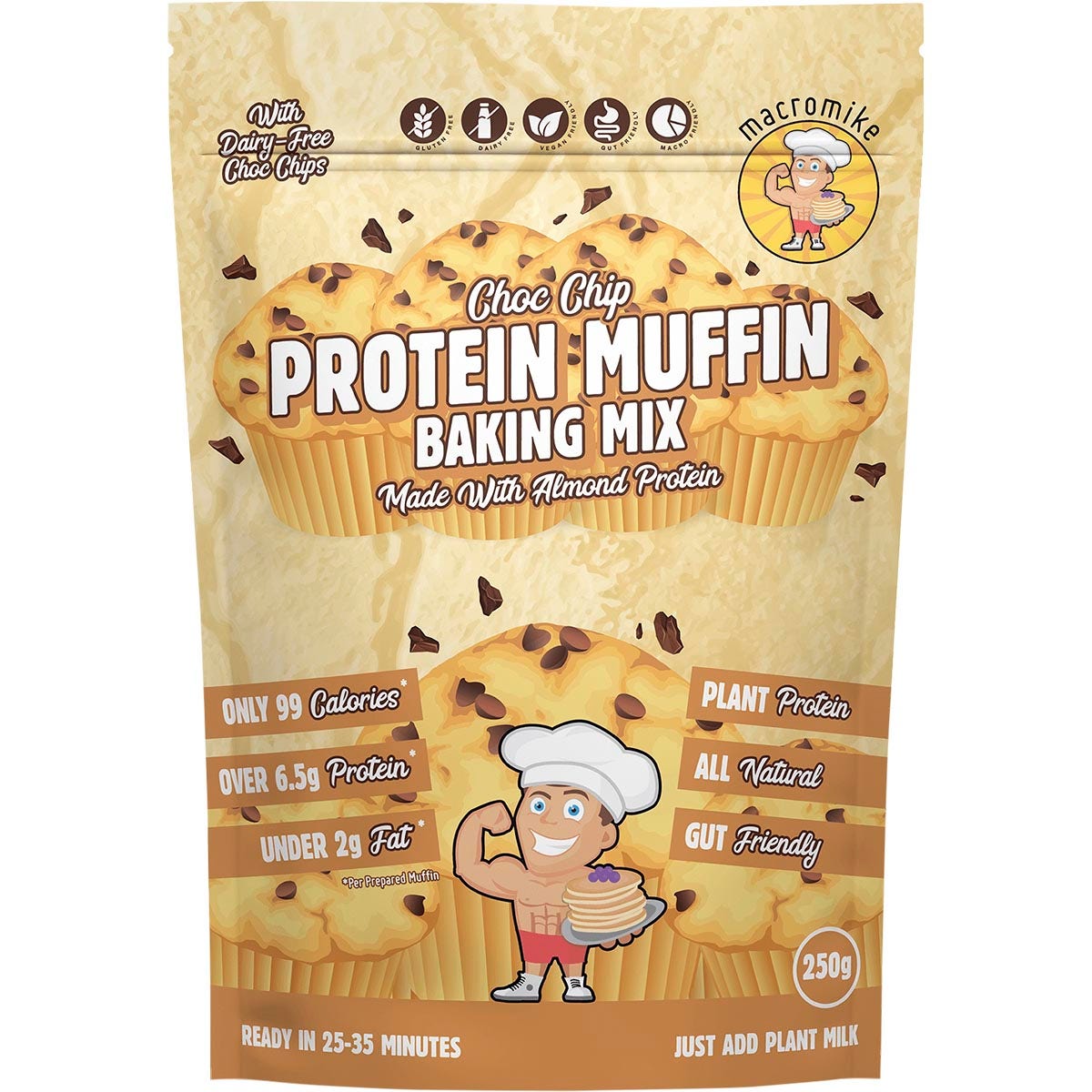 Macro Mike Protein Muffin Baking Mix Choc Chip 250g - Cutprice Online