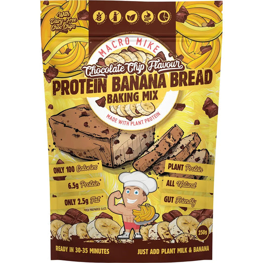 MACRO MIKE Protein Banana Bread Baking Mix Chocolate Chip 250g MACRO MIKE