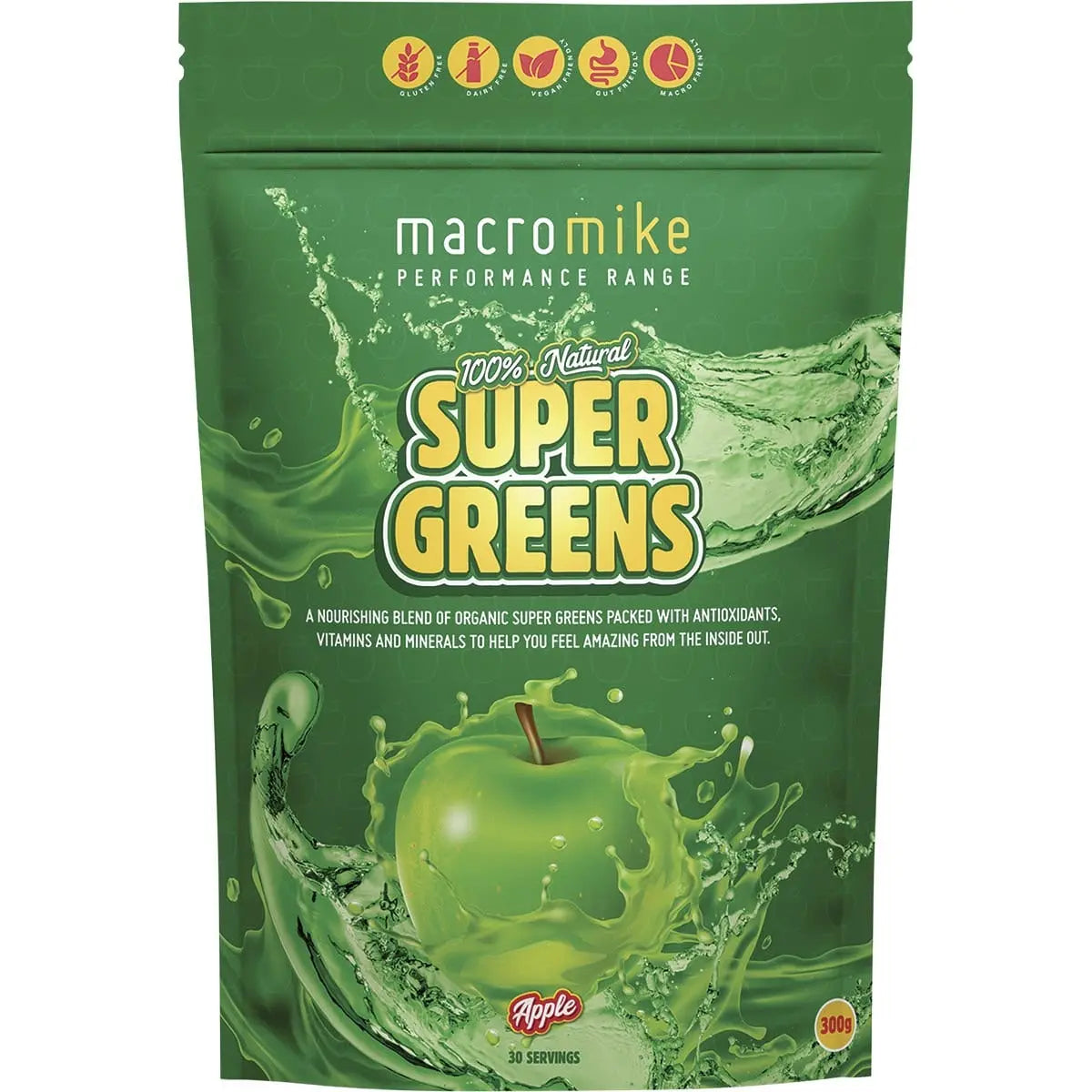 MACRO MIKE Super Greens Apple 300g MACRO MIKE