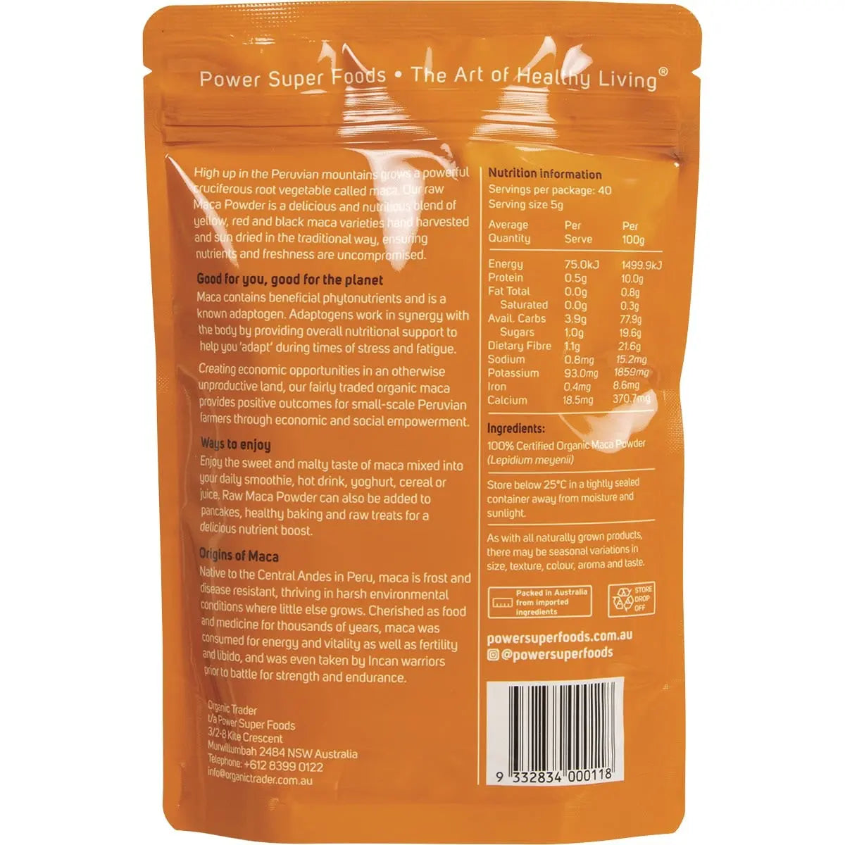 POWER SUPER FOODS Maca Powder "The Origin Series" 250g POWER SUPER FOODS