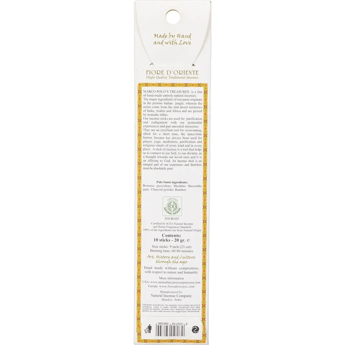 MARCO POLO'S TREASURES Incense Sticks Palo Santo 10 MARCO POLO