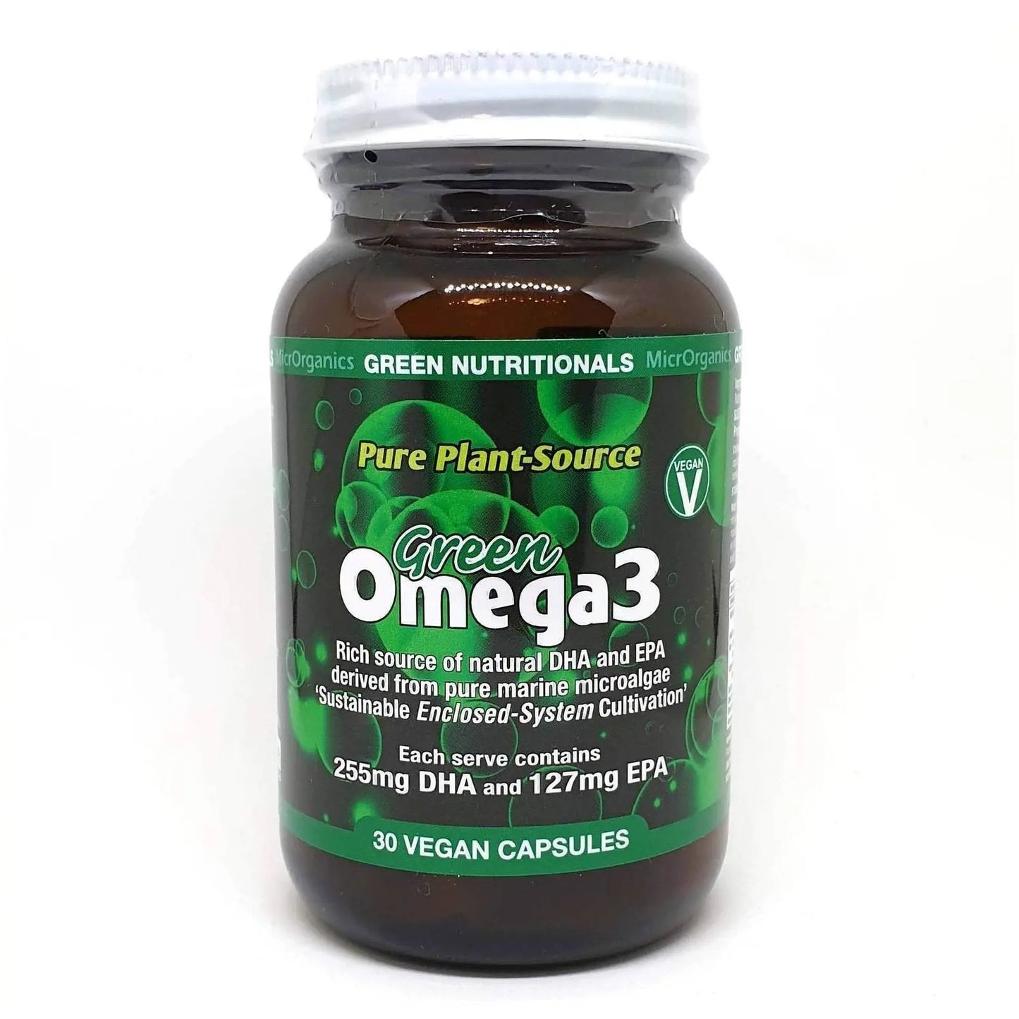 Green Nutritionals Green Omega3 Vegan Capsules (255mg + 127mg) 30 GREEN NUTRITIONALS