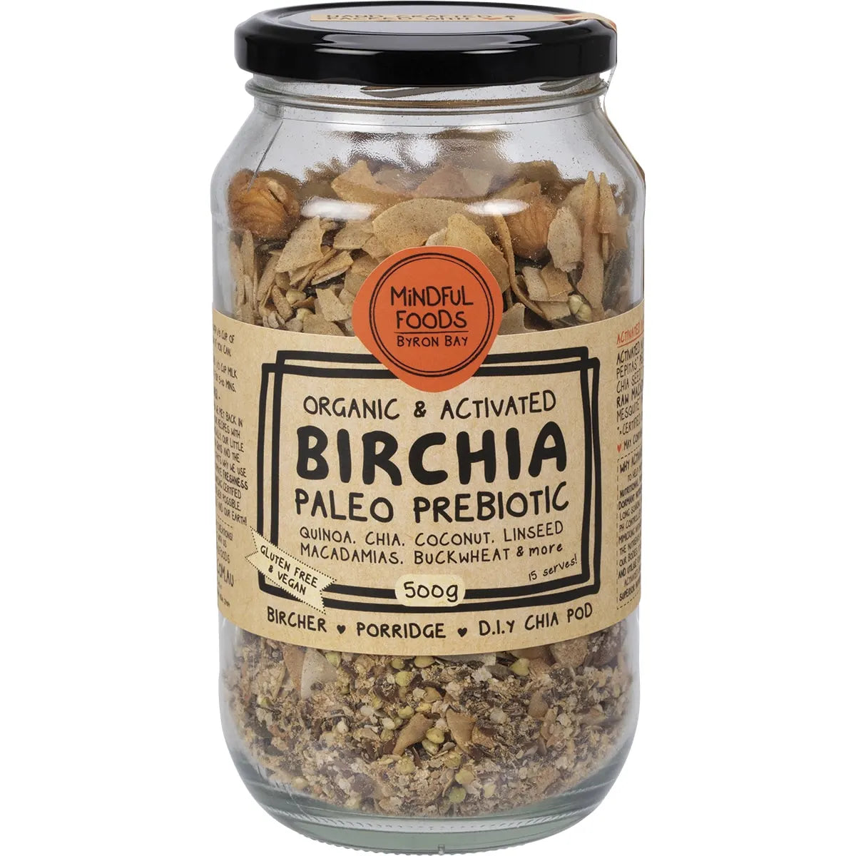 Mindful Foods Birchia Paleo Prebiotic Granola Organic & Activated 500g - Cutprice Online