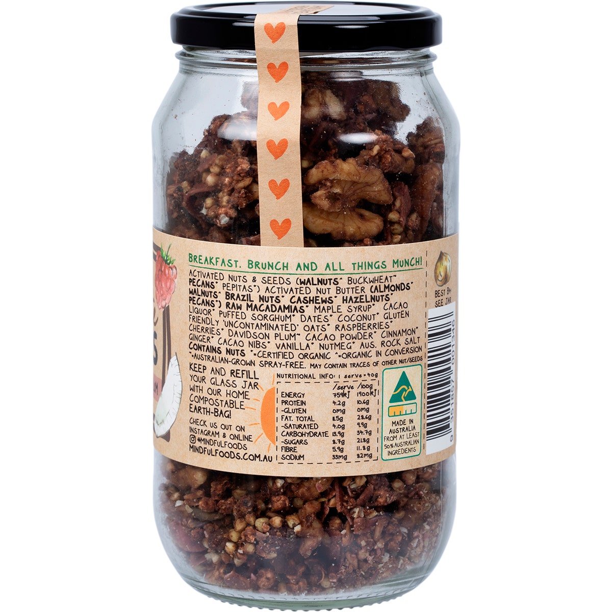 Mindful Foods Chocolate Clusters Davidson Plum Organic & Activated 350g - Cutprice Online