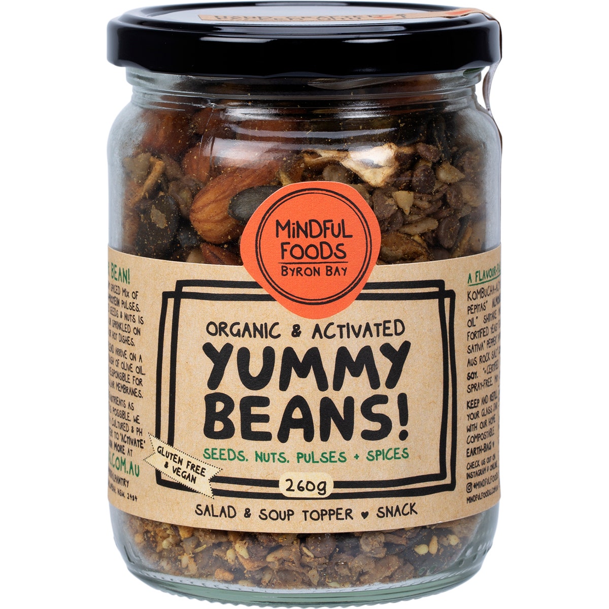 MINDFUL FOODS Yummy Beans Organic & Activated 260g - Cutprice Online