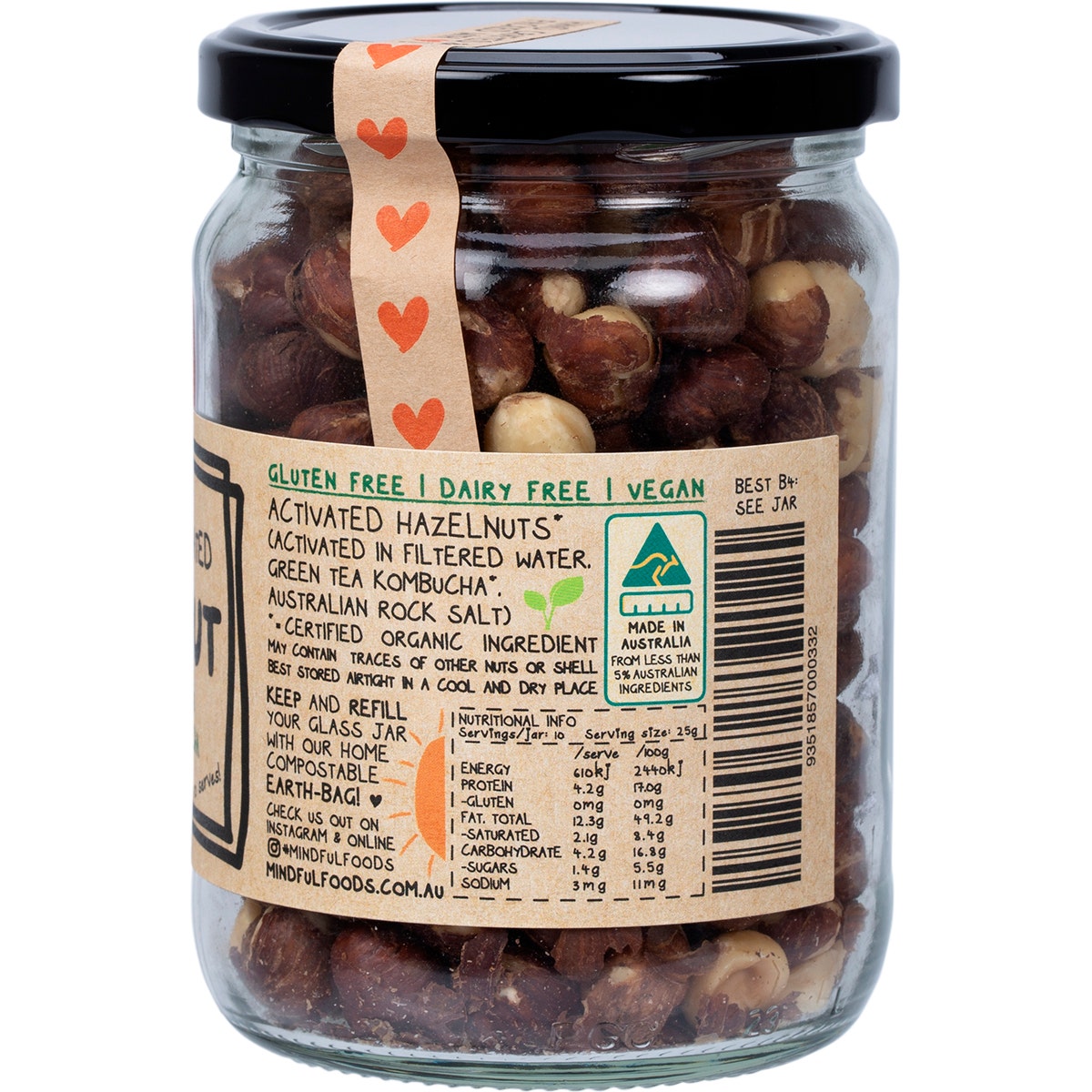 MINDFUL FOODS Hazelnuts Organic & Activated 250g - Cutprice Online
