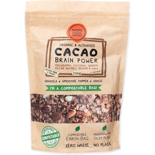 MINDFUL FOODS Cacao Brain Power Organic & Activated 200g - Cutprice Online