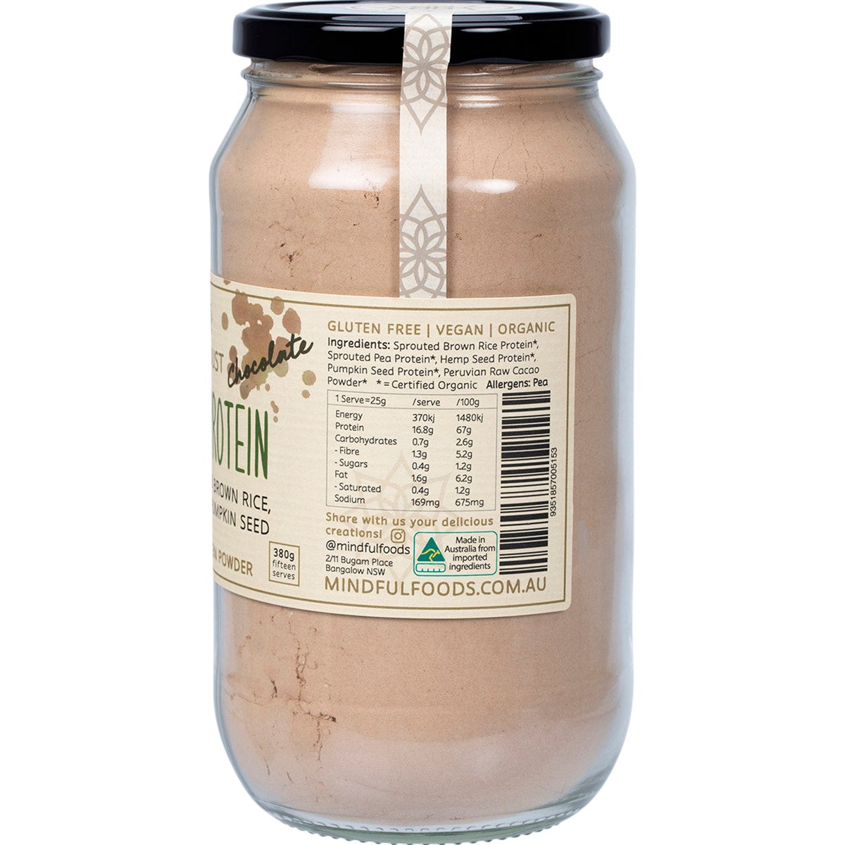 MINDFUL FOODS Stardust Chocolate Plant Protein Powder 380g - Cutprice Online