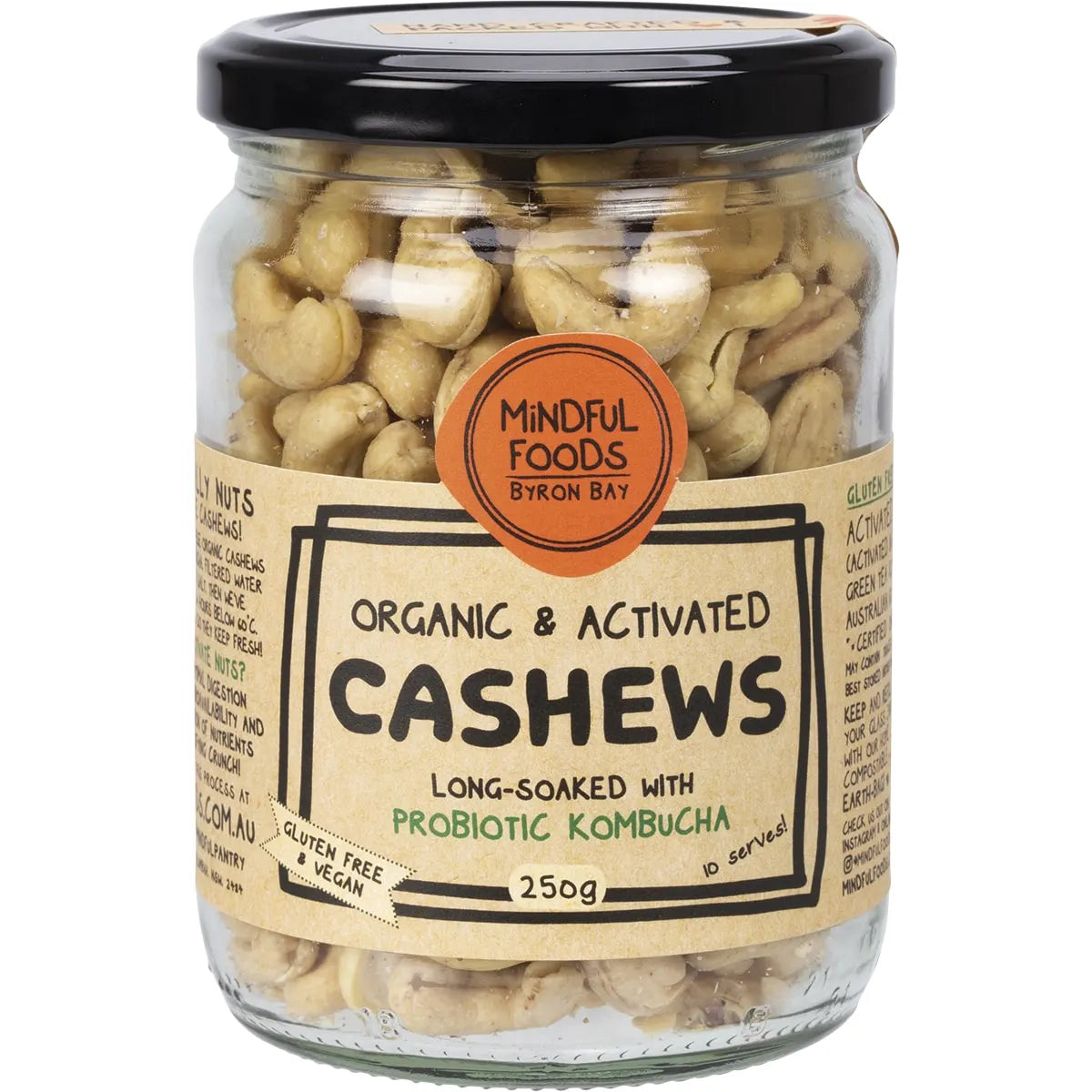 Mindful Foods Cashews Organic & Activated 250g Mindful Foods