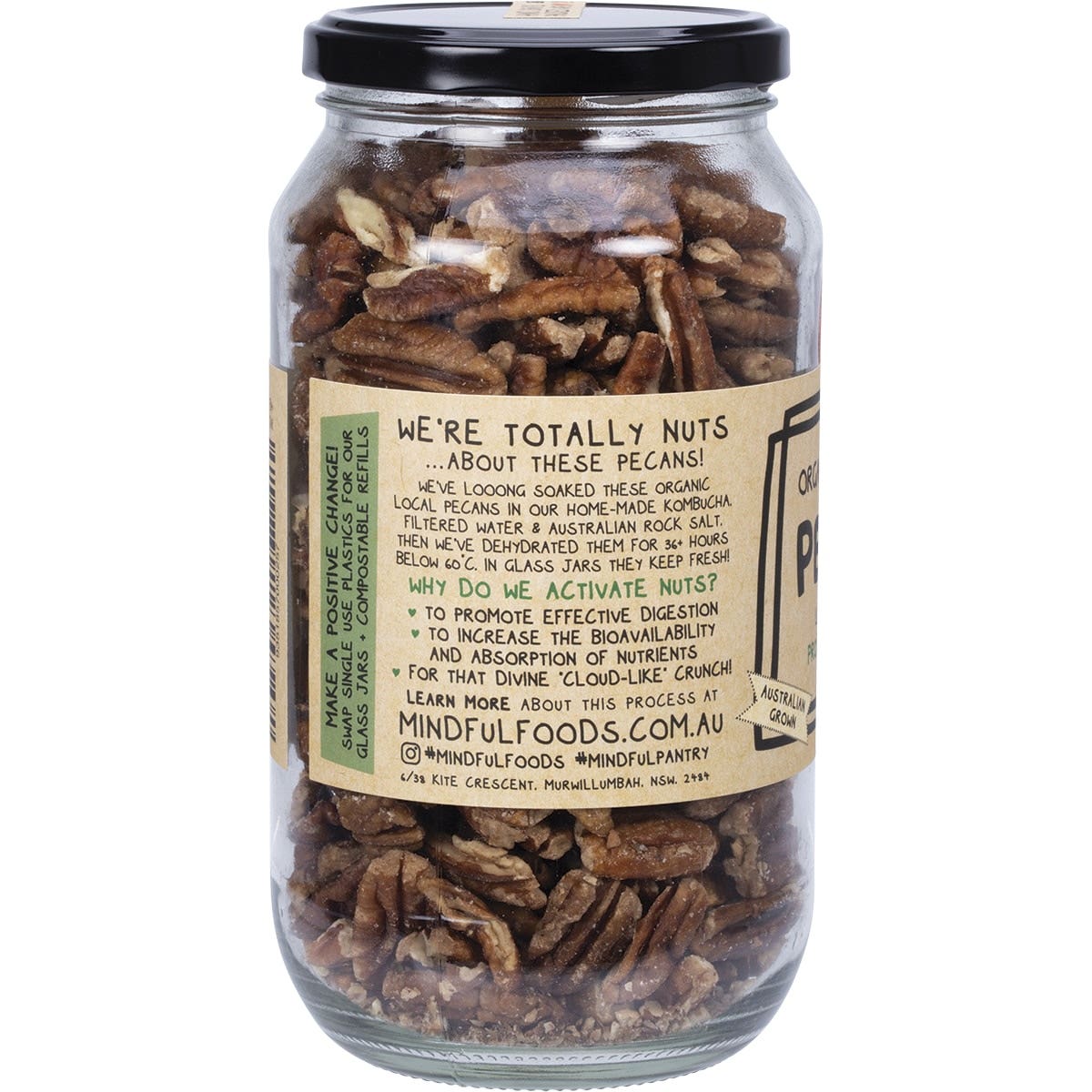 Mindful Foods Pecans Organic & Activated 400g Mindful Foods