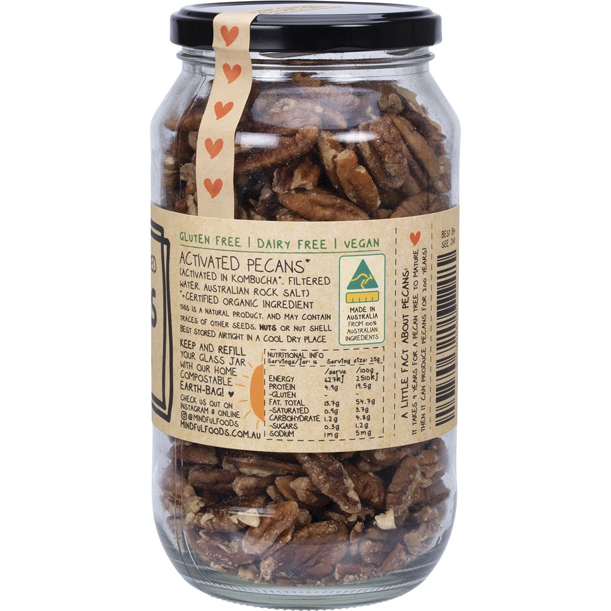Mindful Foods Pecans Organic & Activated 400g Mindful Foods