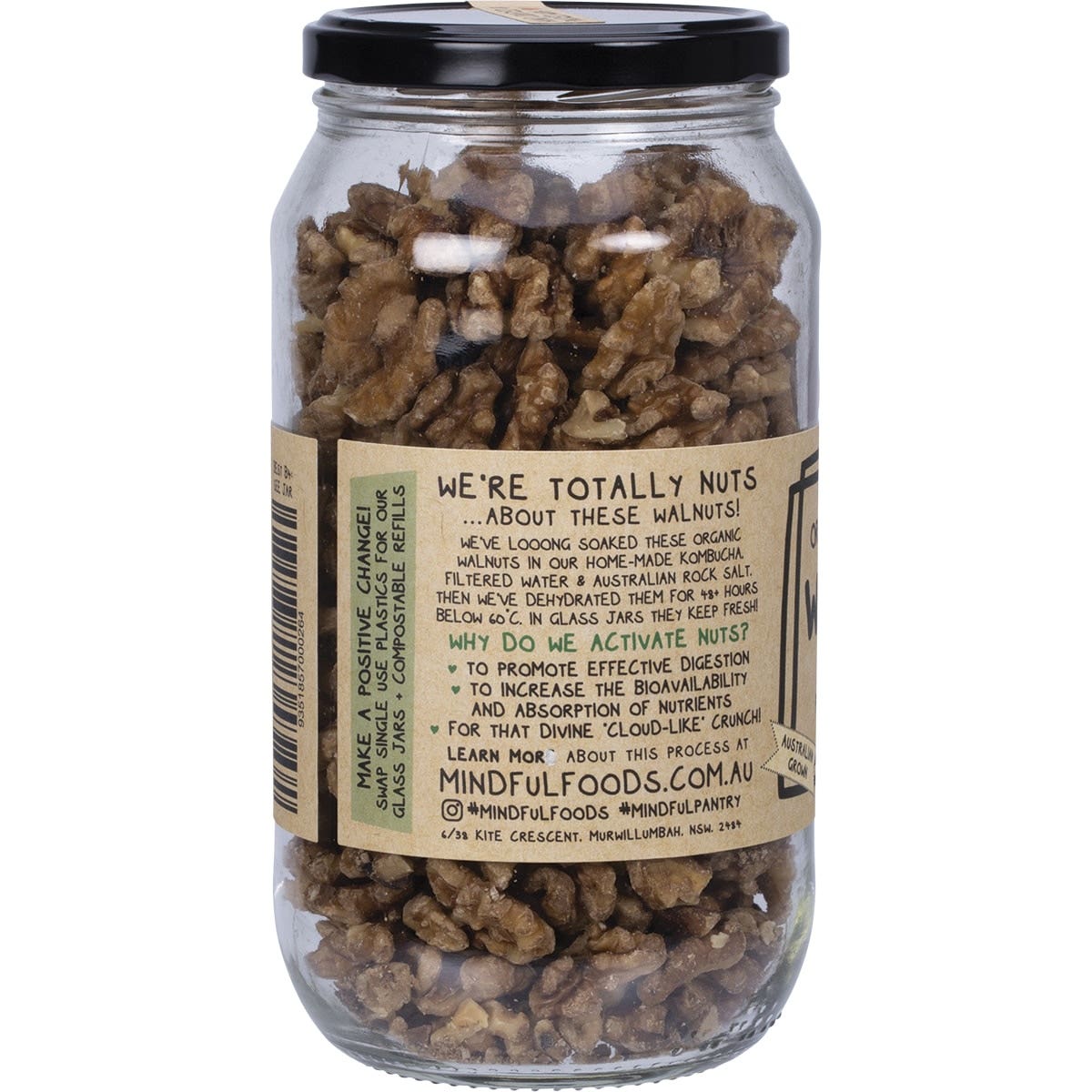 Mindful Foods Walnuts Organic & Activated 400g Mindful Foods