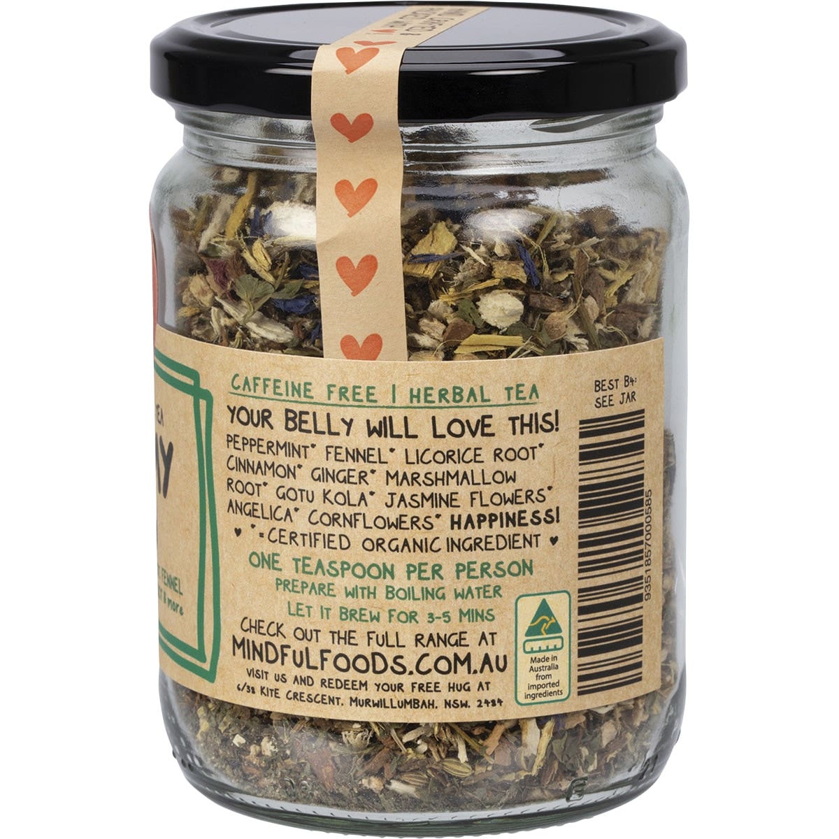 Mindful Foods Tummy Tea Organic Herbal Tea 90g Mindful Foods