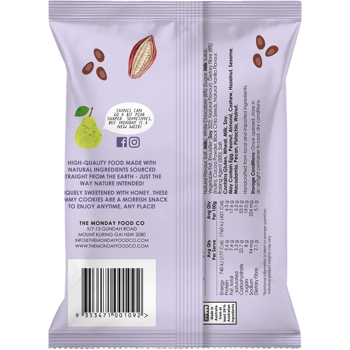 The Monday Food Co. Mini Cookies Triple Choc Chip 6x150g