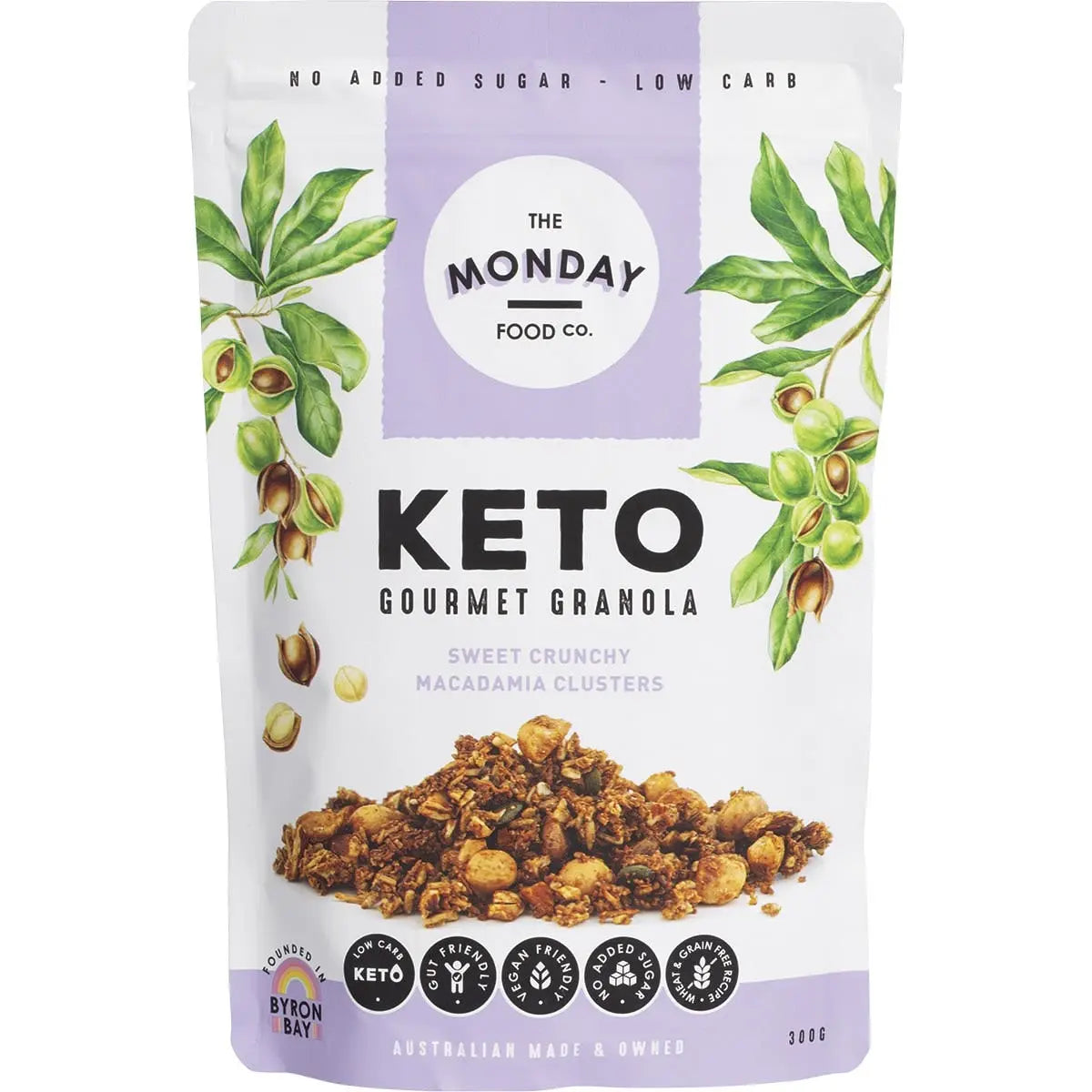 THE MONDAY FOOD CO Keto Gourmet Granola Sweet Crunchy Macadamia Clusters 300g THE MONDAY FOOD CO