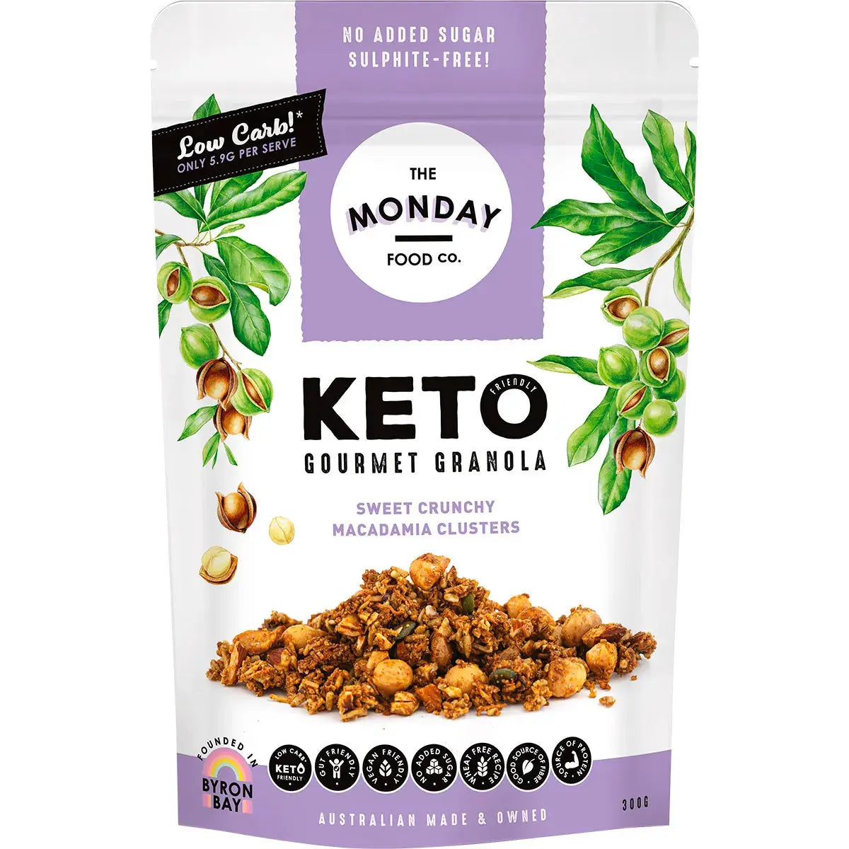 THE MONDAY FOOD CO Keto Gourmet Granola Sweet Crunchy Macadamia Clusters 300g THE MONDAY FOOD CO