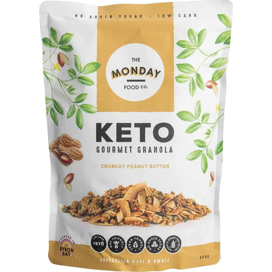 THE MONDAY FOOD CO Keto Gourmet Granola Crunchy Peanut Butter 800g THE MONDAY FOOD CO