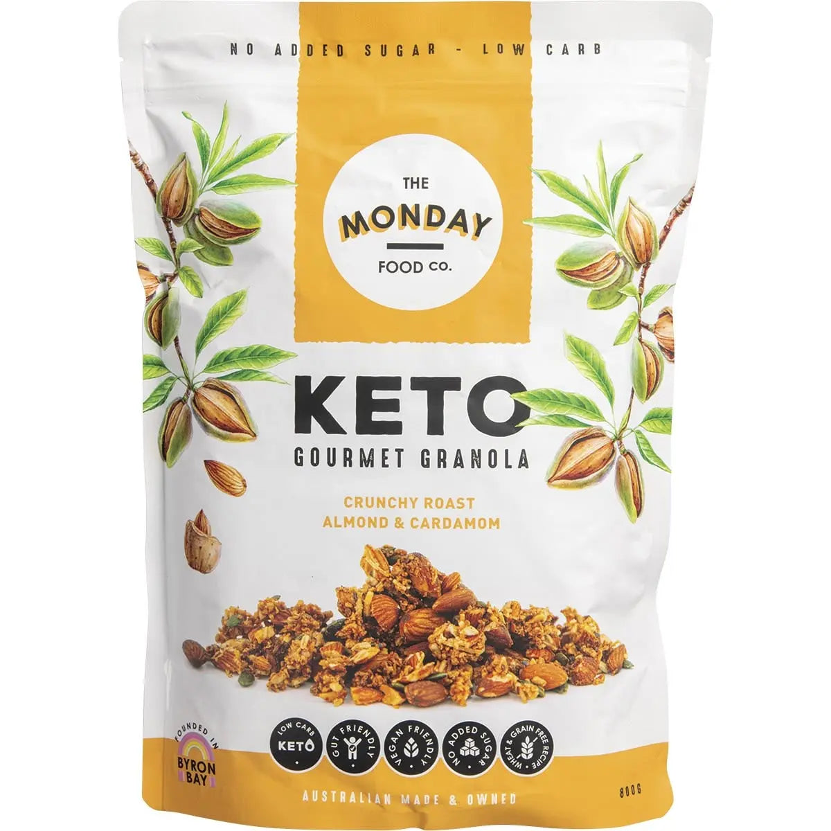 THE MONDAY FOOD CO Keto Gourmet Granola Crunchy Roast Almond & Cardamon 800g THE MONDAY FOOD CO