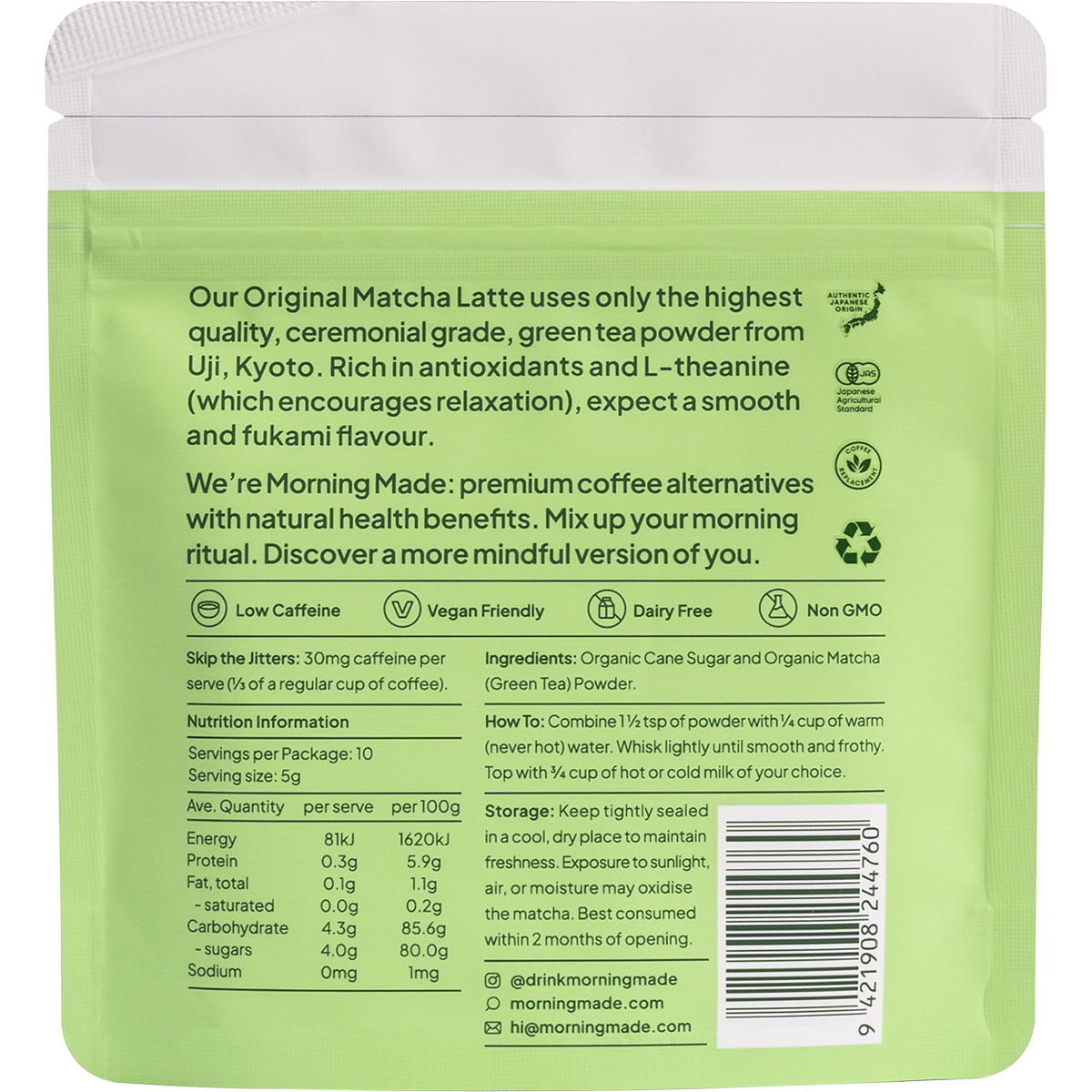Morning Made Original Matcha Latte 50g x 12 Pack
