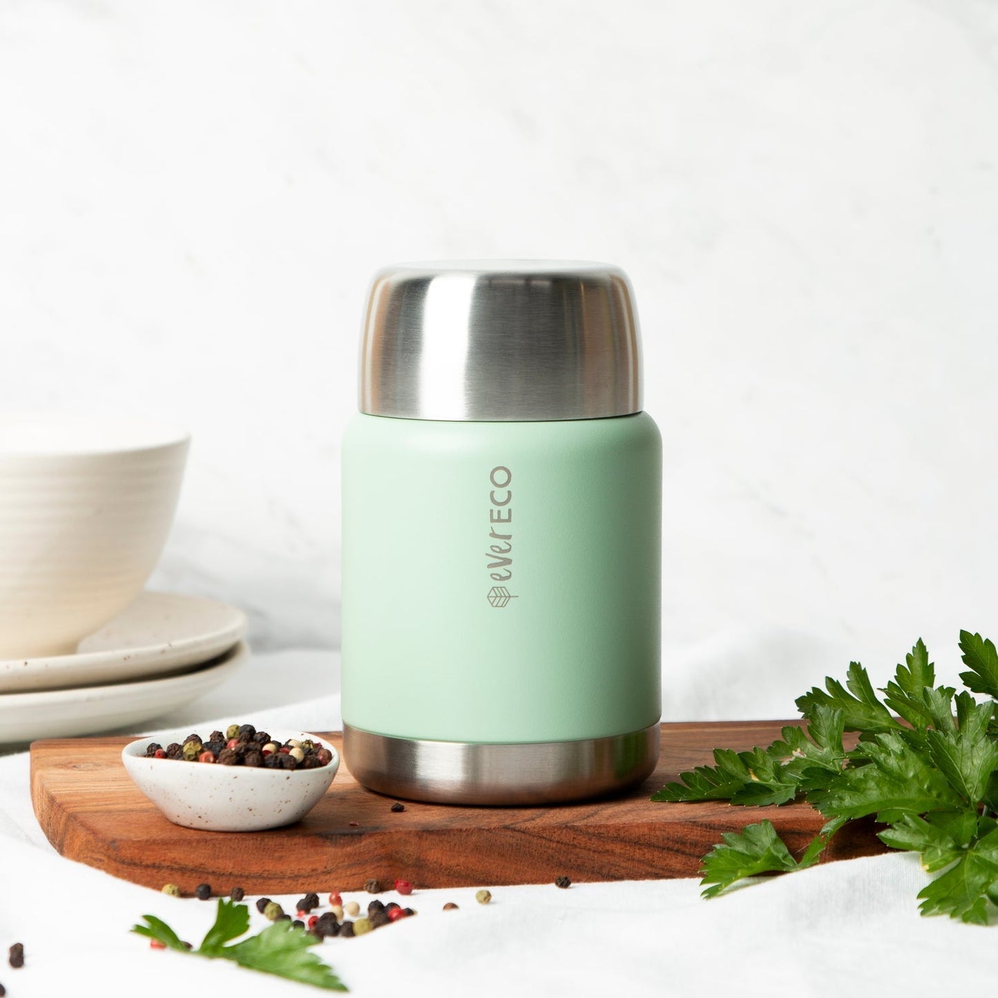 EVER ECO Insulated Stainless Steel Food Jar Sage 500ml - Cutprice Online
