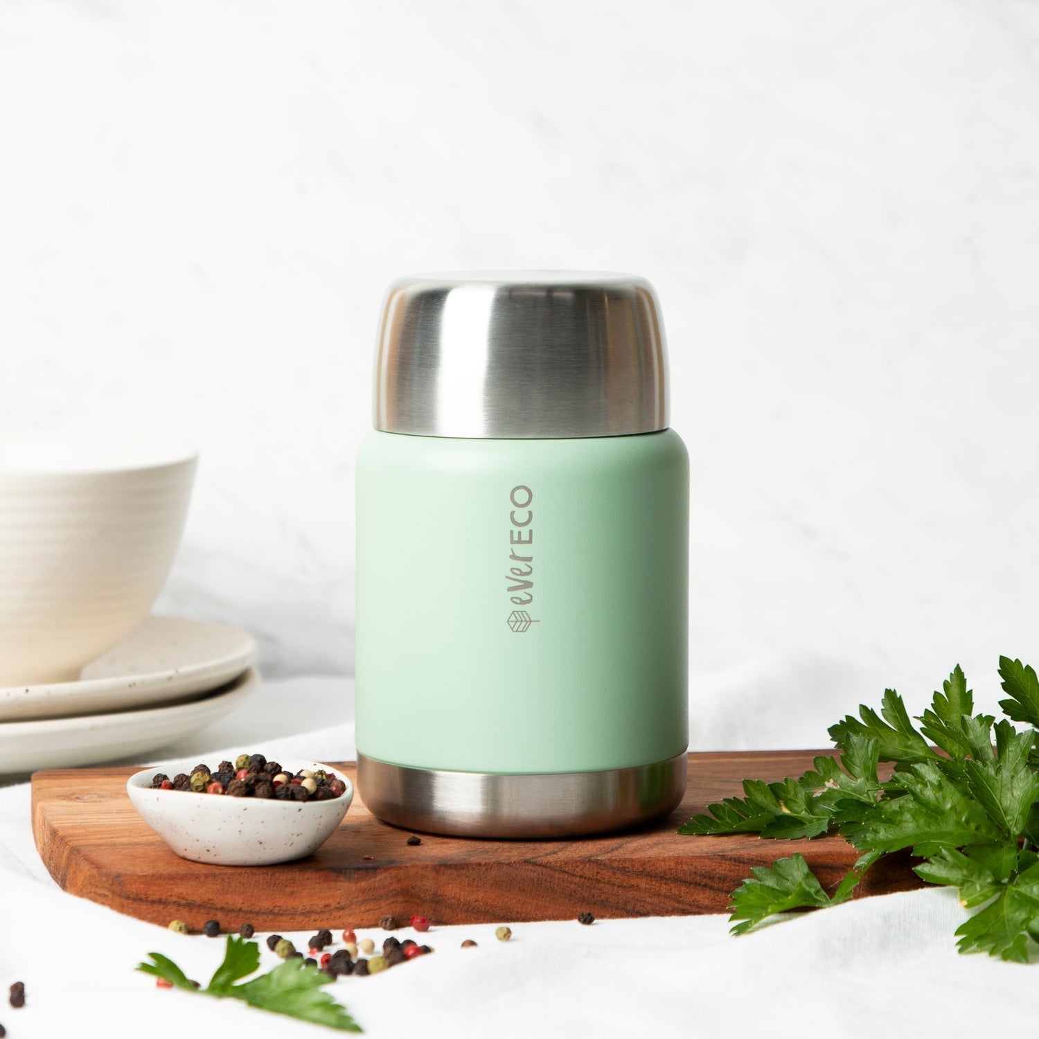 EVER ECO Insulated Stainless Steel Food Jar Sage 500ml - Cutprice Online