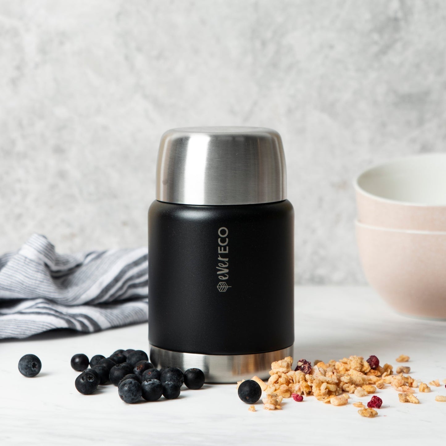 EVER ECO Insulated Stainless Steel Food Jar Onyx 500ml - Cutprice Online