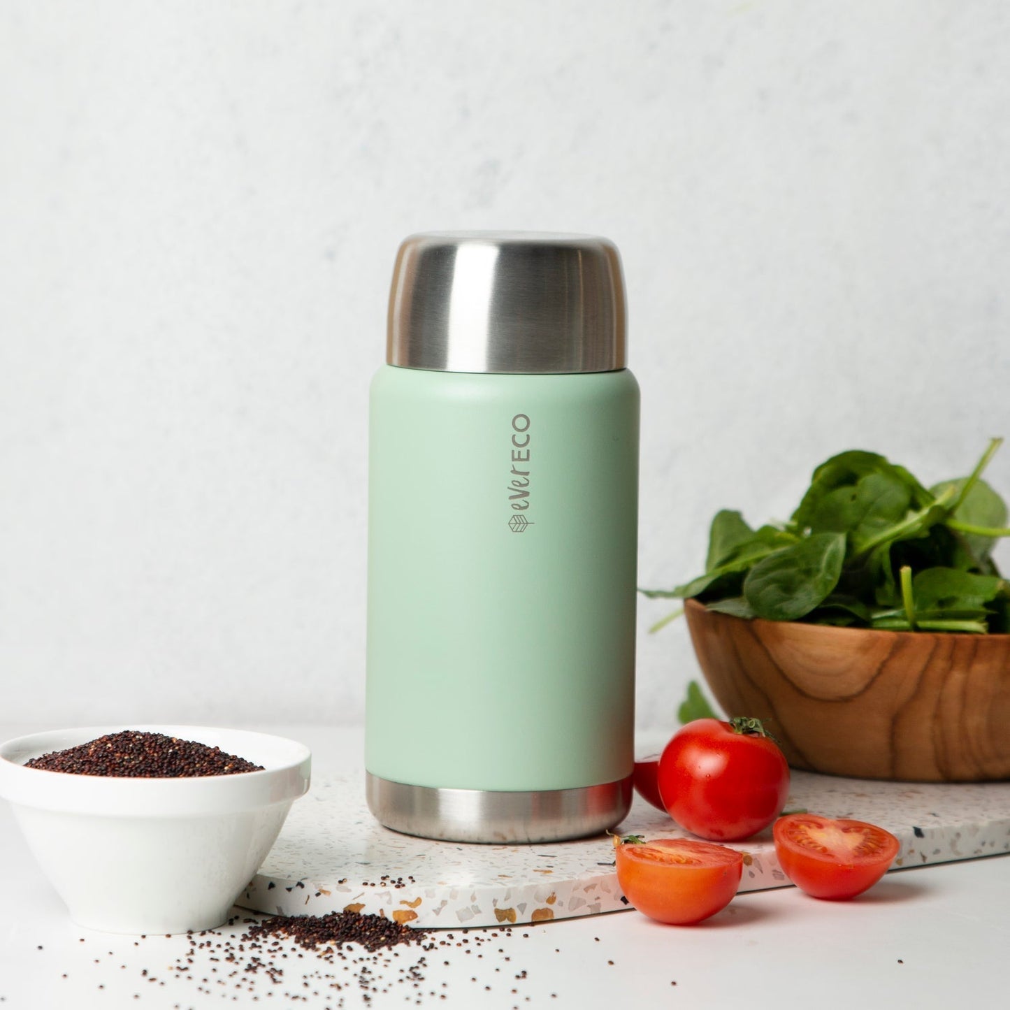 EVER ECO Insulated Stainless Steel Food Jar Sage 800ml - Cutprice Online
