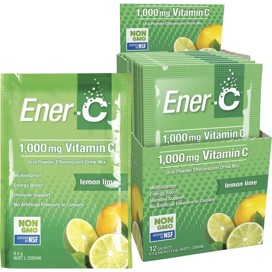 MARTIN & PLEASANCE Ener-C 1000mg Vitamin C Drink Mix Lemon Lime Sachets 12 MARTIN & PLEASANCE
