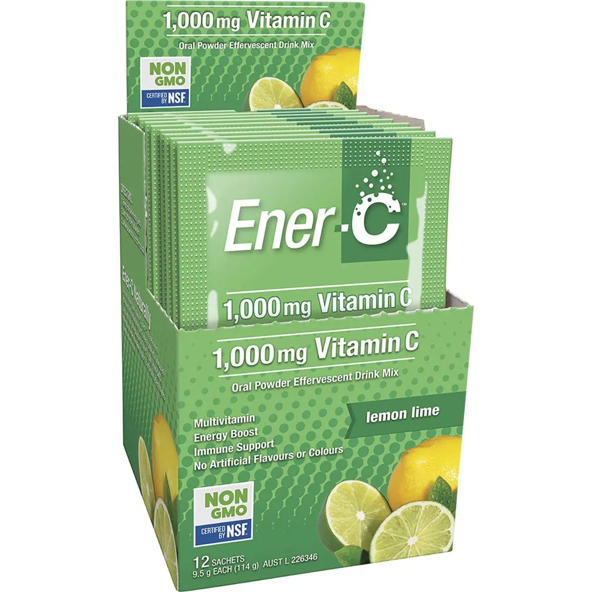 MARTIN & PLEASANCE Ener-C 1000mg Vitamin C Drink Mix Lemon Lime Sachets 12 MARTIN & PLEASANCE