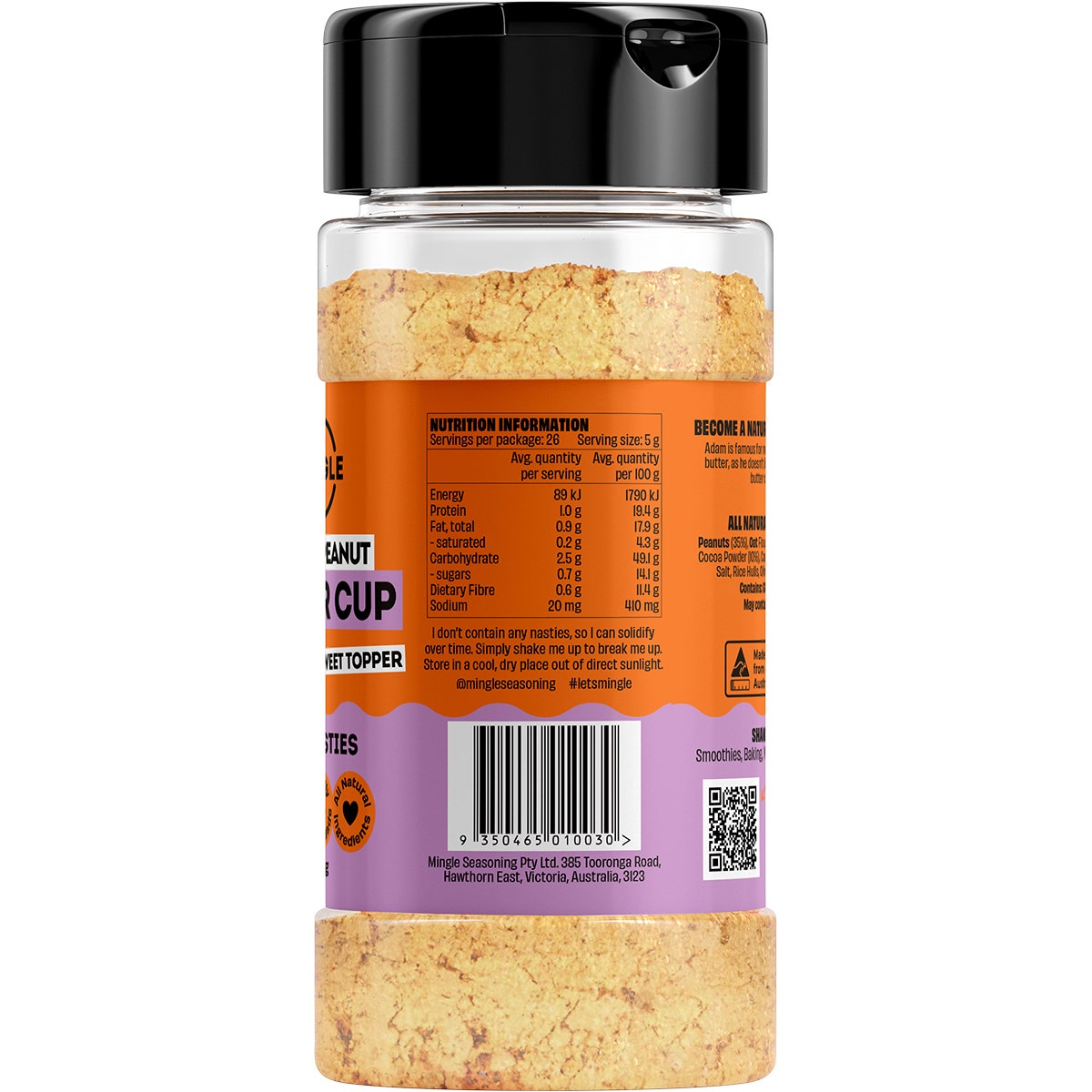 Mingle Adam's Peanut Butter Cup All Natural Sweet Topper 130g - Cutprice Online