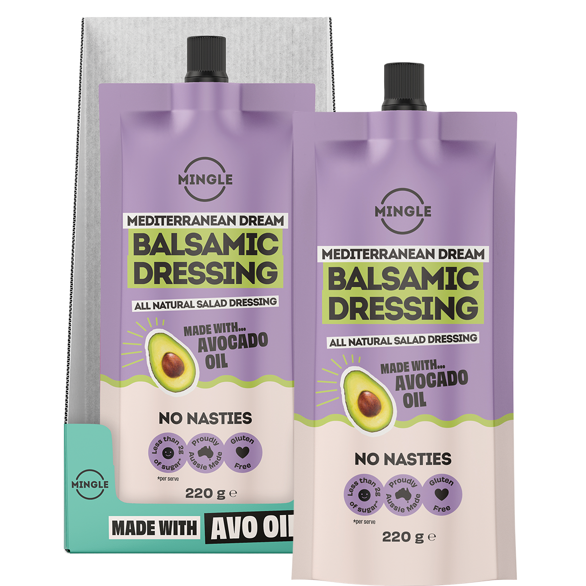 Mingle Balsamic All Natural Salad Dressing 220g x 8 Pack