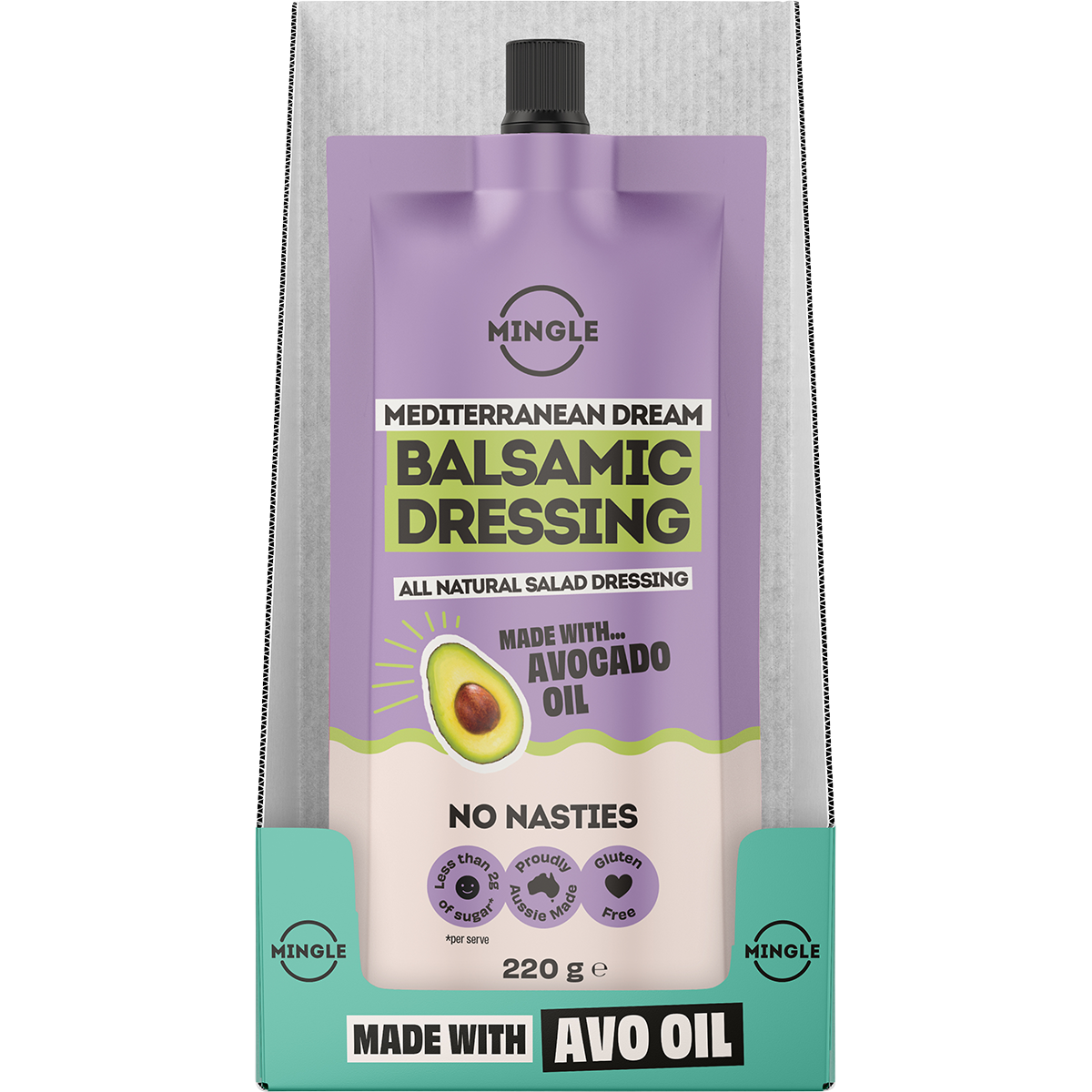 Mingle Balsamic All Natural Salad Dressing 220g x 8 Pack