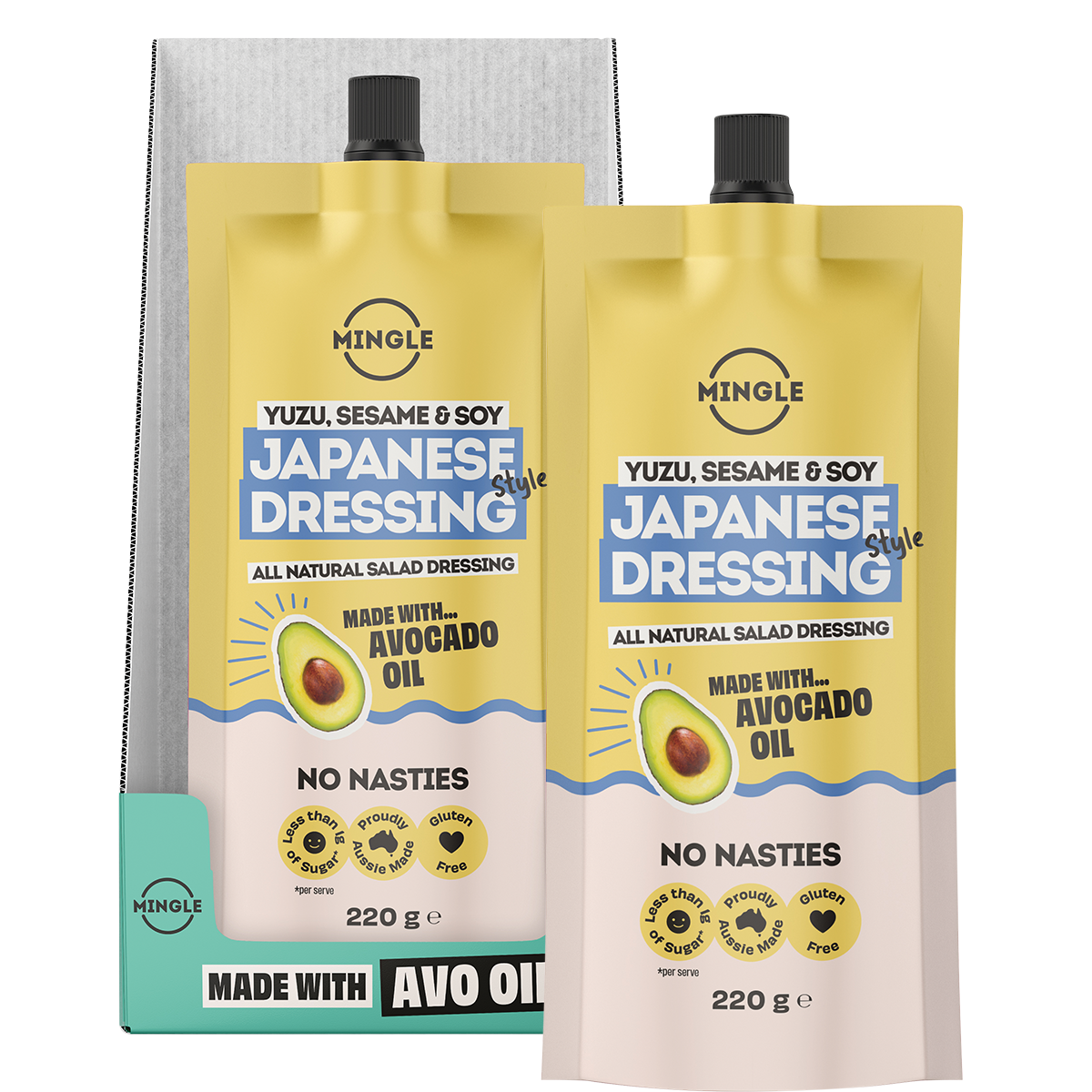 Mingle Japanese Style All Natural Salad Dressing 220g x 8 Pack