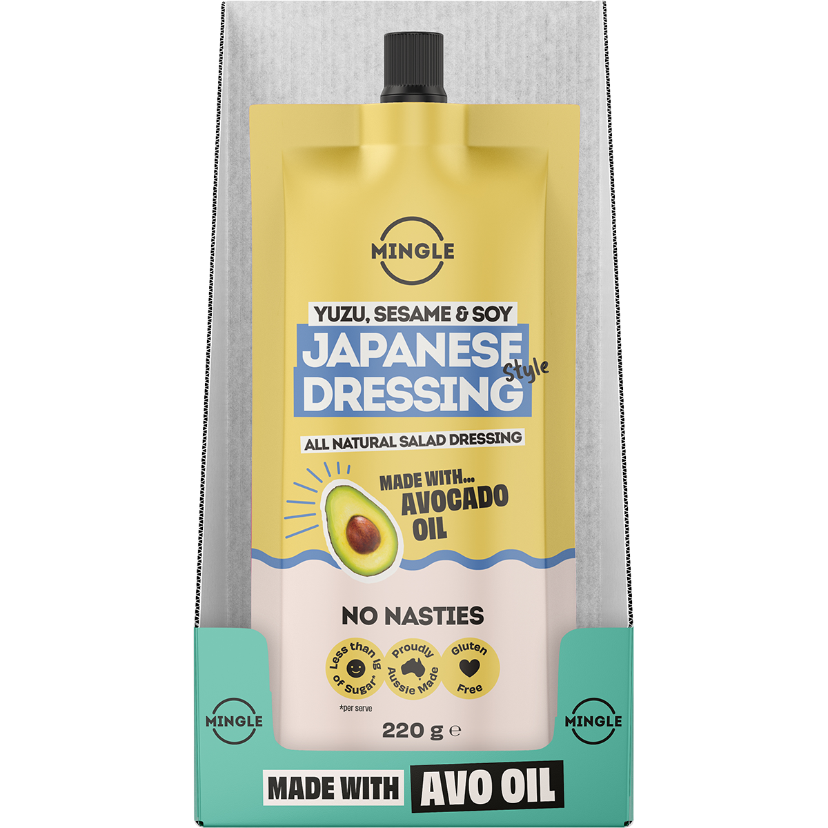 Mingle Japanese Style All Natural Salad Dressing 220g x 8 Pack
