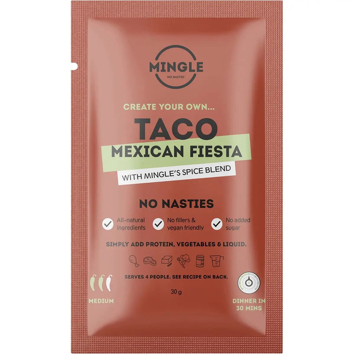 MINGLE Natural Seasoning Blend Taco Mexican Fiesta 12x30g MINGLE