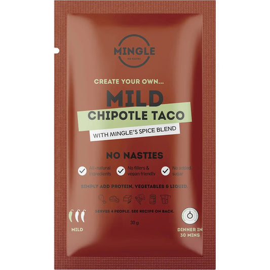 Mingle Natural Seasoning Blend Smokey Taco Mild Chipotle 12x30g MINGLE