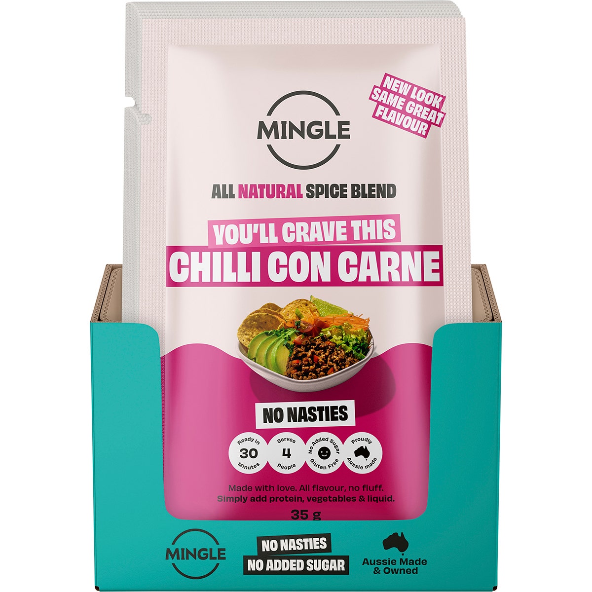 MINGLE Natural Seasoning Blend Chilli Con Carne 12x35g MINGLE