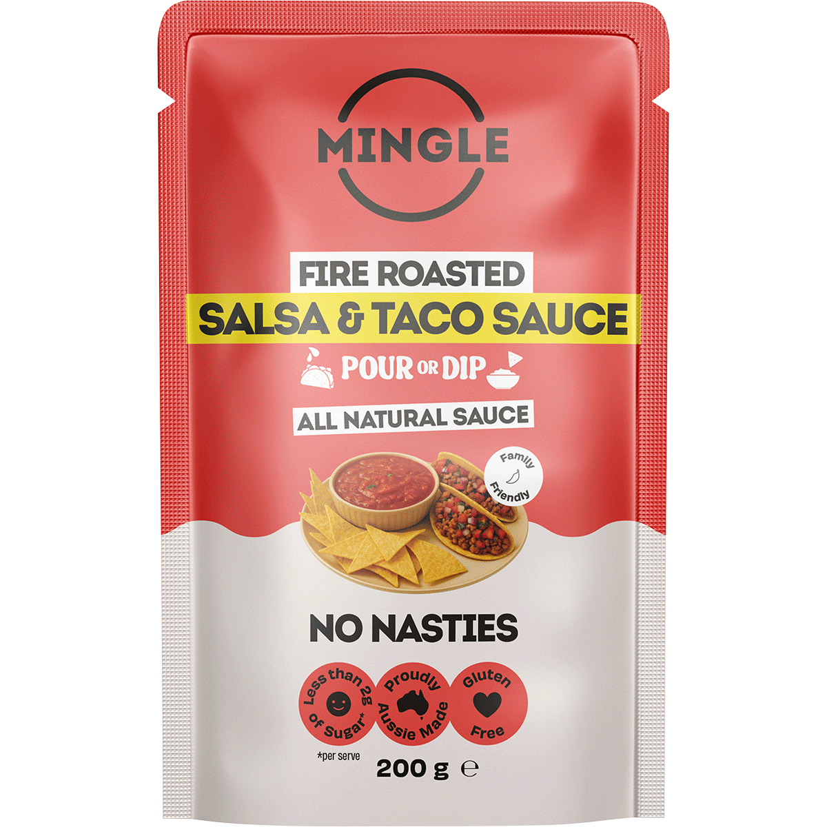 Mingle Salsa & Taco All Natural Sauce 200g x 8 Pack