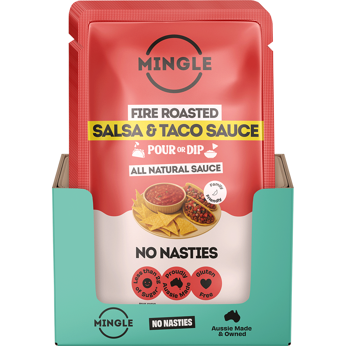 Mingle Salsa & Taco All Natural Sauce 200g x 8 Pack