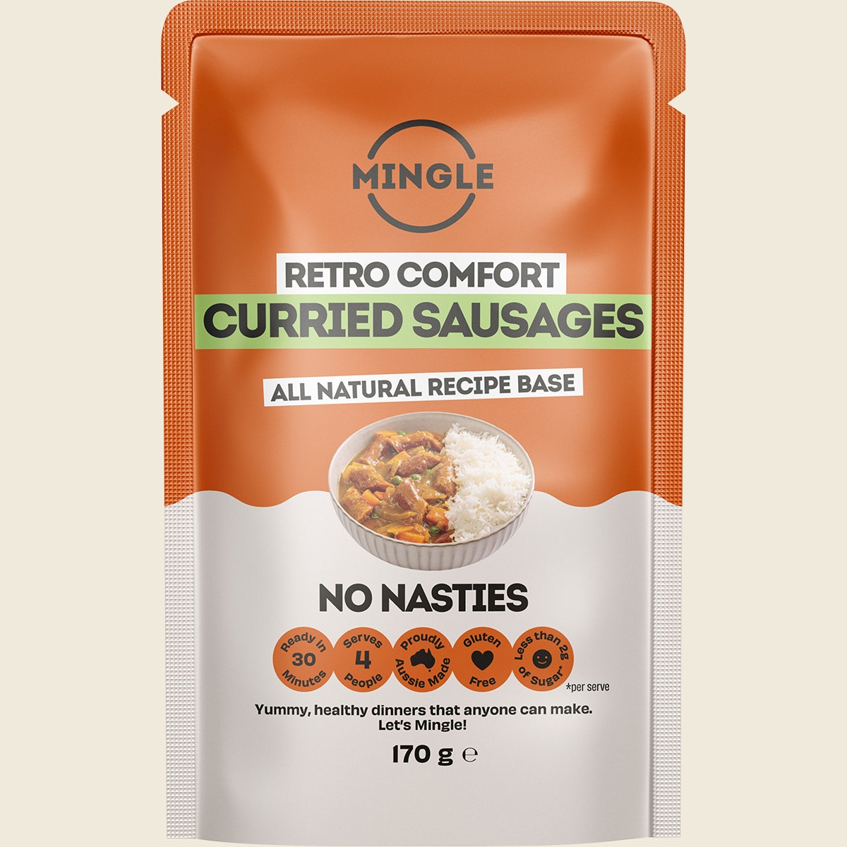 Mingle Curried Sausages All Natural Recipe Base 8x170g