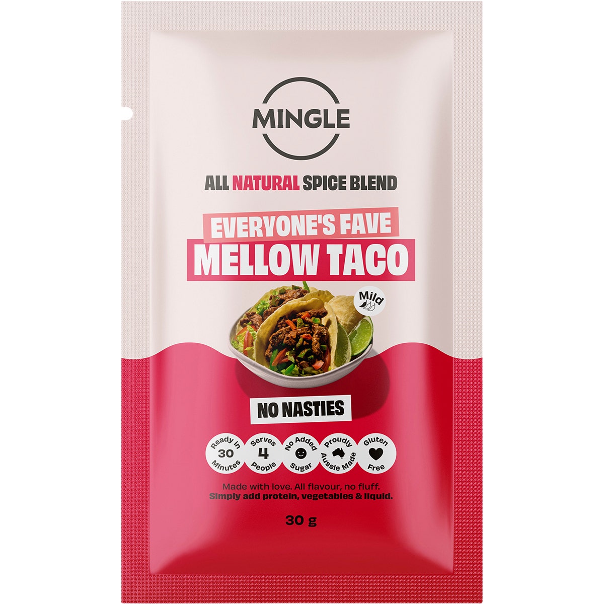 MINGLE Mellow Taco All Natural Recipe Base 12x30g - Cutprice Online