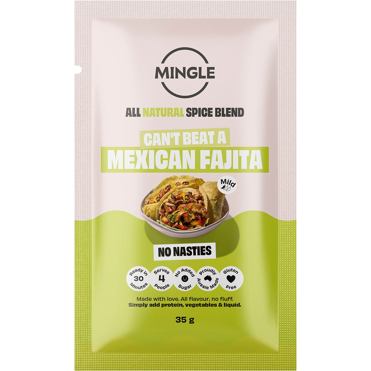MINGLE Mexican Fajita All Natural Recipe Base 12x35g - Cutprice Online