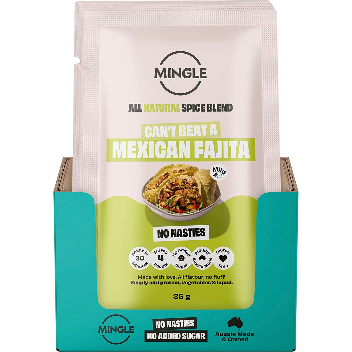 MINGLE Mexican Fajita All Natural Recipe Base 12x35g - Cutprice Online