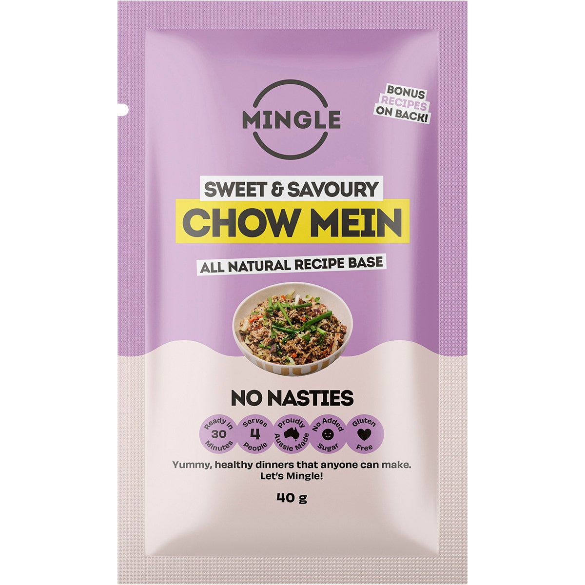 Mingle Chow Mein All Natural Recipe Base 12x40g - Cutprice Online