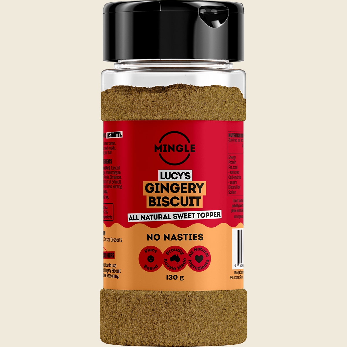 Mingle Lucys Gingery Biscuit All Natural Sweet Topper 130g