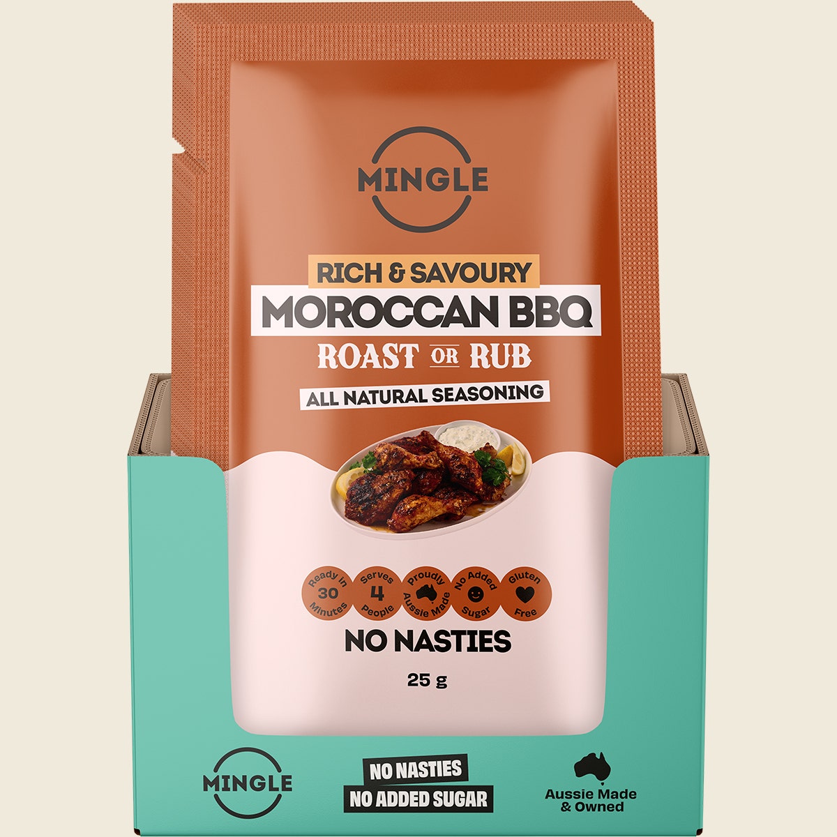 Mingle Moroccan BBQ Roast or Rub All Natural Seasoning 12x25g