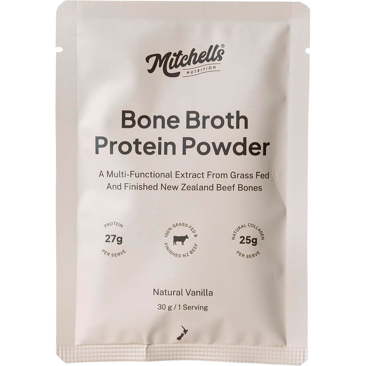 Mitchells Nutrition Bone Broth Protein Powder Vanilla 10x30g - Cutprice Online