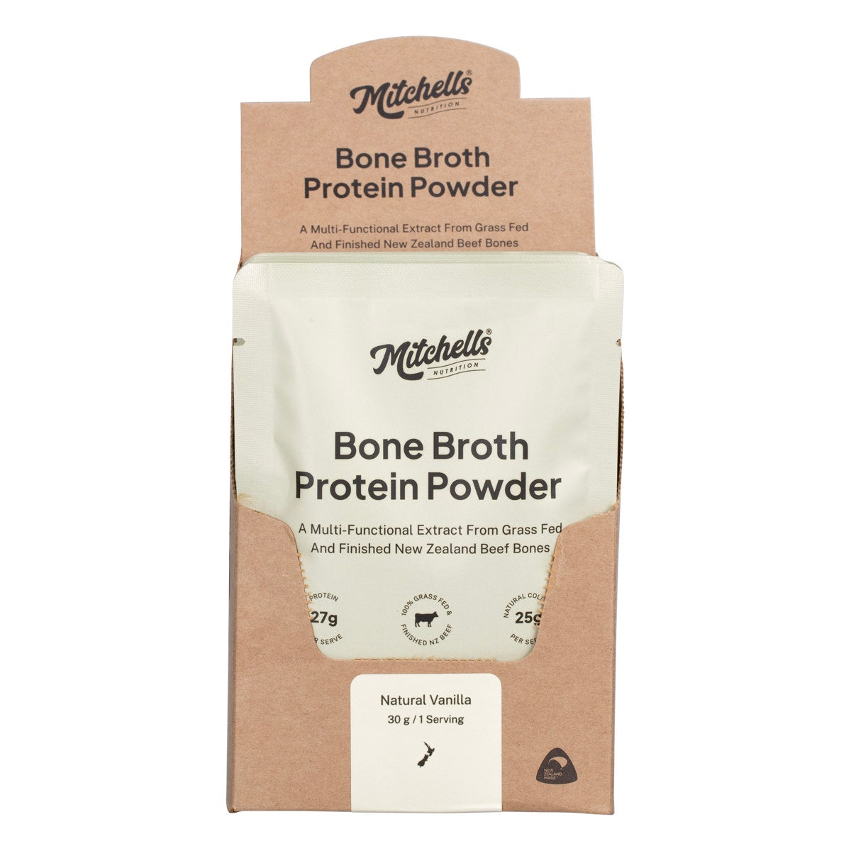 Mitchells Nutrition Bone Broth Protein Powder Vanilla 10x30g - Cutprice Online