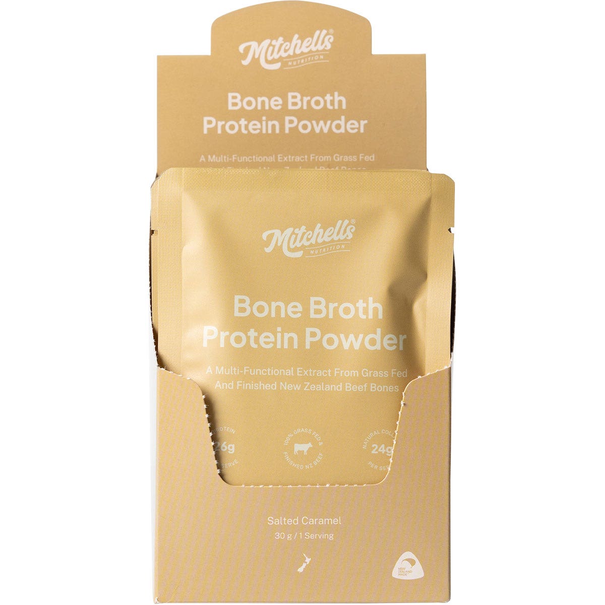 Mitchells Nutrition Bone Broth Protein Powder Salted Caramel 10x30g - Cutprice Online