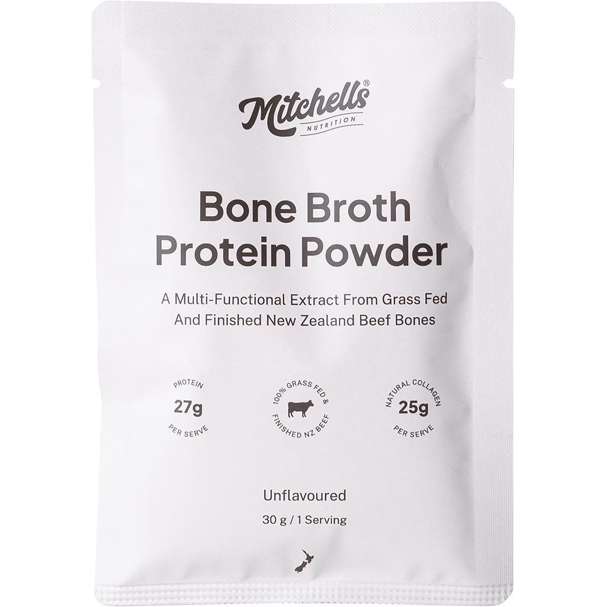 Mitchells Nutrition Bone Broth Protein Powder Unflavoured 10x30g - Cutprice Online